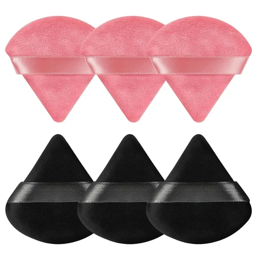 Miniatura 28 de 6 Piezas Borla de Polvo Triangular Esponja de Maquillaje Suave Borla de Maquillaje para Polvo Facial Base Cosmética Esponja Herramienta