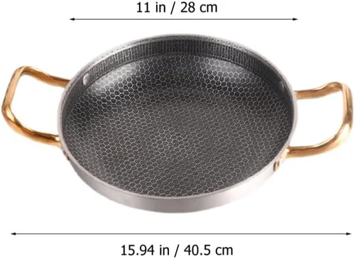 Miniatura 3 de Angoily Sartén antiadherente de acero inoxidable con forma de panal para mariscos, cangrejos de río y huevos, utensilios de cocina compatibles