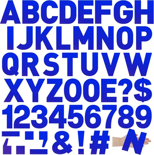 Miniatura 12 de 184 Piezas Calcomanías de Letras de Vinilo Grandes de 6" Calcomanías Grandes de Letras del Alfabeto, Números y Símbolos Autoadhesivas Removibles