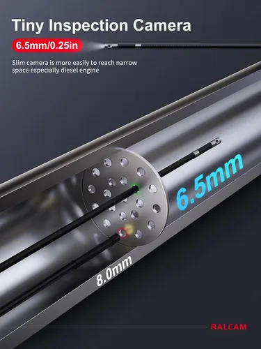 Miniatura 5 de Ralcam Boroscopio articulado de doble lente de 360°, cámara endoscopio HD de 4 vías de 5 pulgadas con zoom ligero 4X, cámara de inspección