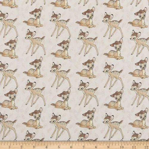 Disney Fashon Trend Bambi Toss - Tela para colcha, color crema, tela de edredón por yarda