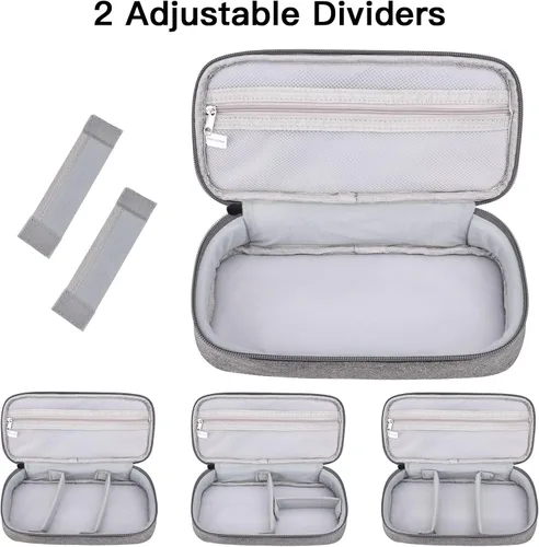 Miniatura 6 de Tech - Estuche organizador de viaje, bolsa de transporte de artículos electrónicos para cable, cargador y cables (gris oscuro)