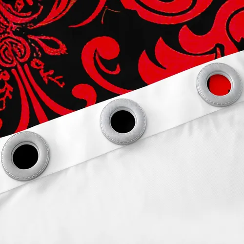 Miniatura 6 de Cortinas y cortinas de damasco rojo para adultos, cortinas opacas barrocas victorianas antiguas, 2 paneles de 42 pulgadas de ancho x 63 pulgadas
