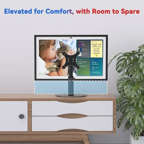 Miniatura 5 de Soporte para Echo Show 15 (1ª, 2ª generación), Echo Show 21 con diseño giratorio e inclinable, ajustes de altura de 4 niveles, soporte de montaje