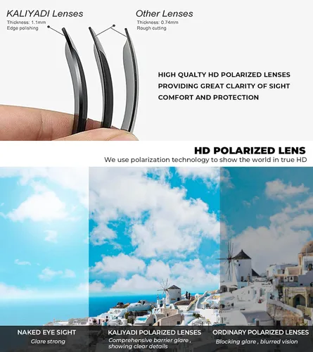 Miniatura 6 de KALIYADI Gafas de sol polarizadas para hombres y mujeres, gafas de sol para hombre con protección UV para conducir, pescar y jugar golf