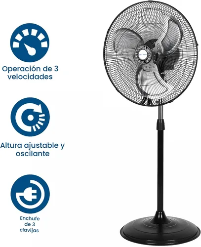 Miniatura 7 de BILT HARD 3850 CFM Ventilador oscilante de pedestal de alta velocidad de 18 pulgadas, ventilador de pie industrial de 3 velocidades con aspas