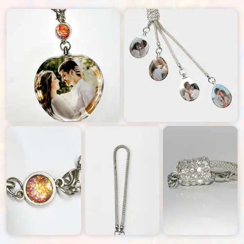 Miniatura 4 de Dijes colgantes de cristal personalizados para automóvil con fotos y textos personalizados Adorno colgante de espejo retrovisor Colgante de foto