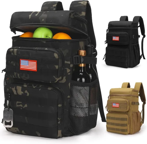 Mochila térmica táctica, suave y ligera, a prueba de fugas, bolsa térmica aislada, bolsa térmica suave portátil impermeable para playa, viajes, Camo