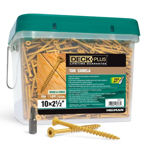 Miniatura 41 de Deck Plus Tornillos para Madera Exterior y Cercas con Revestimiento Epoxi de 2-1/2 Pulgadas #10 x 2-1/2" Torx/Star Drive Incluido Rosca Gruesa, Verde