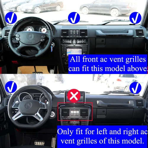 Miniatura 6 de Compatible con Mercedes Benz W463, parrilla de ventilación delantera izquierda para salpicadero, montaje completo, panel de salida de aire