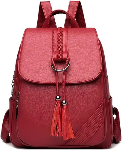 Miniatura 6 de Mochila de moda para mujer, monederos de PU con diseño multiusos, bolso con asa superior (color : negro, tamaño: 30 x 26 x 12)