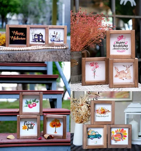 Miniatura 5 de Juego de 48 letreros intercambiables para decoración de bandeja escalonada, para otoño, invierno, primavera, verano, decoración de estantería