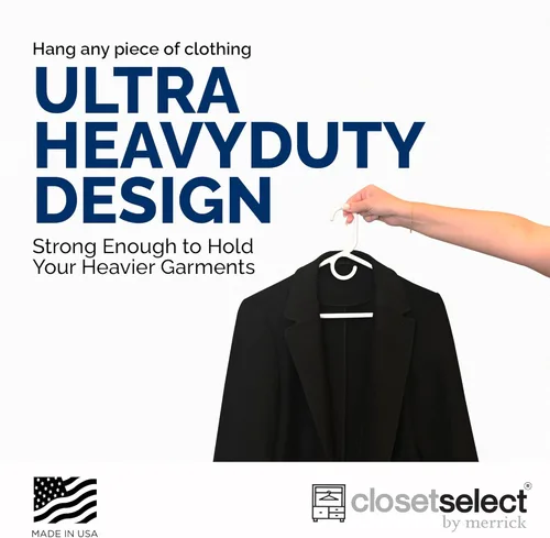 Miniatura 6 de Perchas de plástico ultra resistentes, fabricadas en Estados Unidos, colgador blanco pesado, colgador de plástico fuerte para chaquetas, pantalones