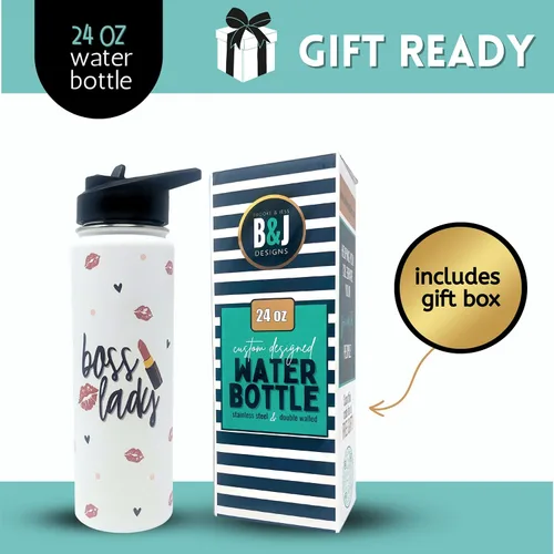 Miniatura 4 de Brooke & Jess Designs Vaso Boss Lady – El mejor regalo para mujeres – Gran botella de agua de viaje para jefes, compañeros de trabajo, mamá, Boss