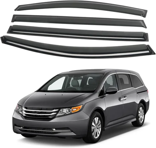 Miniatura 37 de 4 piezas de protectores de lluvia para ventanas y deflectores de viento para Honda Civic de 4 puertas sedán, 1996-2000, para montaje exterior