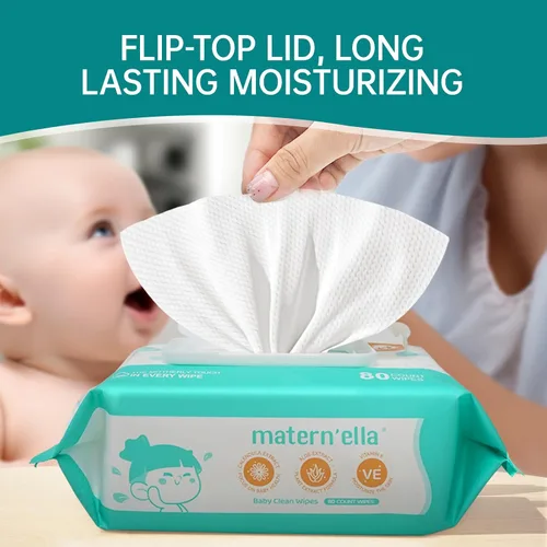 Miniatura 6 de MATERN'ELLA Toallitas para bebés, toallitas para pañales para pieles sensibles, 99% a base de agua, hipoalergénicas, sin perfume y sin alcohol, 3