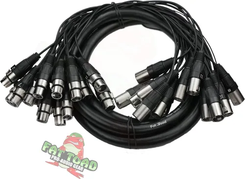 Miniatura 2 de Fat Toad Cable de serpiente XLR de 16 canales de 10 pies (ShieldedPRO X Series) – Cable de conexión de audio para estudio, escenario, interfaz