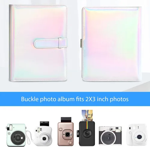Miniatura 2 de Álbum de fotos mini con 128 bolsillos para cámara Fujifilm Instax Mini, Polaroid Snap, Z2300, cámaras instantáneas SocialMatic e impresora Plata