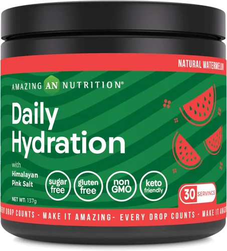 Miniatura 4 de Amazing Nutrition Hidratación diaria, polvo de electrolitos, 30 porciones, empaquetado con minerales esenciales, sin azúcar, apto para dieta
