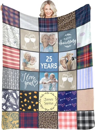 Miniatura 38 de Manta personalizada con fotos y texto para mamá, papá, bebé, familia, amigos, manta personalizada para cumpleaños, Navidad, para mujeres, hermana