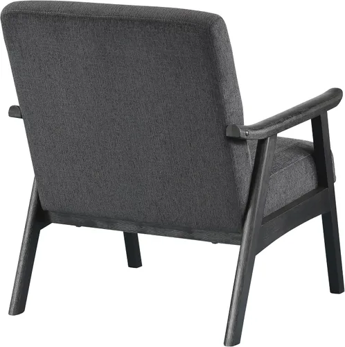 Miniatura 6 de OSP Home Furnishings Weldon Mid-Century - Sillón moderno, tela de carbón con marco acabado negro