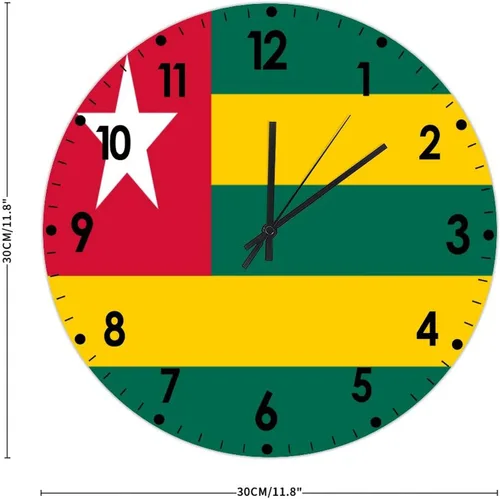 Miniatura 574 de Cheyan Reloj de pared con bandera de Canadá de 12 pulgadas, silencioso, sin tictac, de PVC, funciona con pilas, reloj redondo decorativo, regalo