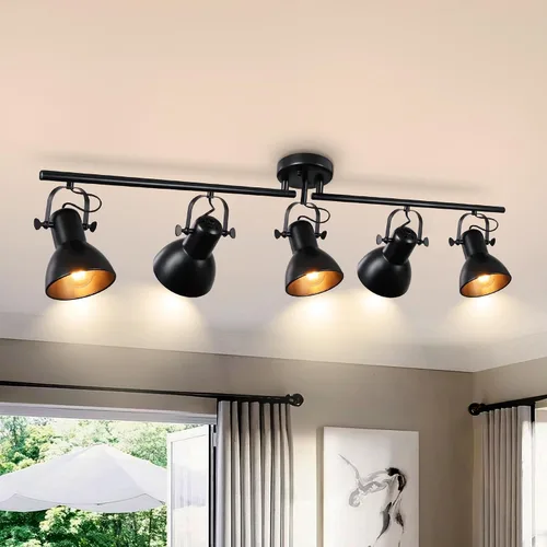 Miniatura 11 de Accesorios de iluminación de pista de techo negro Iluminación de pista Accesorios de iluminación de cocina Lámpara de techo 4 ángulos de luz