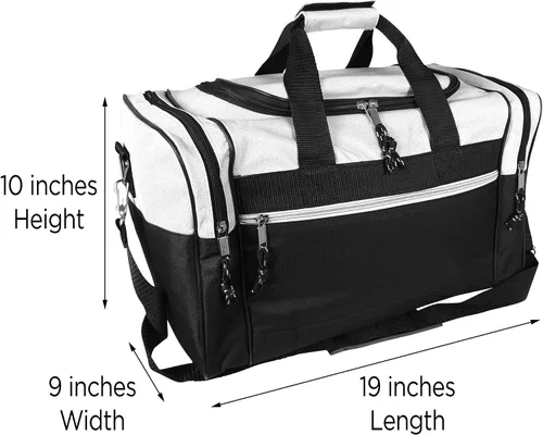 Miniatura 70 de Bolsa de lona, de DALIX, para el gimnasio, para viajar, 17 pulgadas