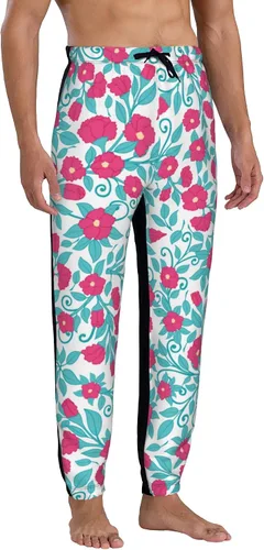 Miniatura 3 de Jutdopt Men Roses Pattern with Leaves Sweatpants Joggers Sweatpants Baggy Jogger Pants with Pocket for Men