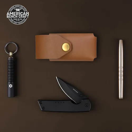 Miniatura 7 de American Bench Craft Estuche de cuero remachado para múltiples herramientas para Leatherman Free P2, Free P4 y Leatherman Signal - Funda de cuero
