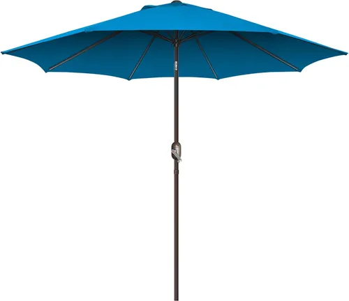 Miniatura 14 de Sombrilla de patio de 7.5 pies/9 pies, sombrilla de piscina con protección UV con poste resistente, sombrilla para exteriores con botón