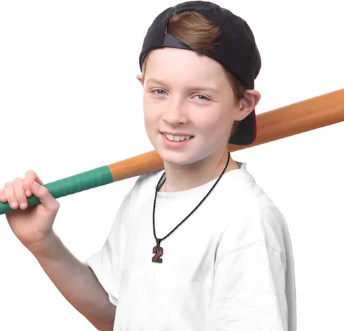Miniatura 6 de Collar con número de béisbol para niños 00-99, collar con número de camiseta de béisbol de acero inoxidable, colgante personalizado, regalo