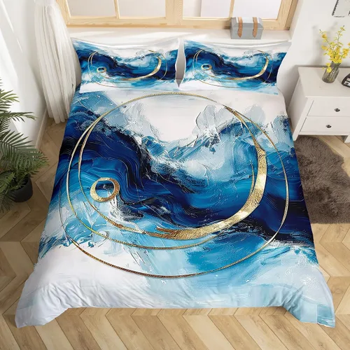 Miniatura 15 de Funda de edredón de gatos negros y blancos, juego de ropa de cama verde para niños, bonita funda de edredón de gatos para decoración de habitación