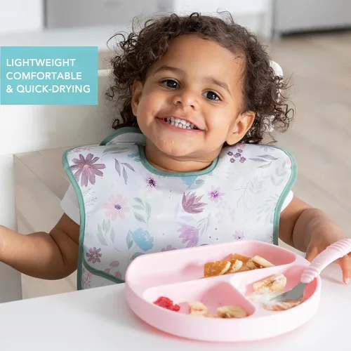 Miniatura 3 de Bumkins Baberos para niña o niño, SuperBib para bebés y niños pequeños de 6 a 24 meses, esenciales imprescindibles para comer, alimentar