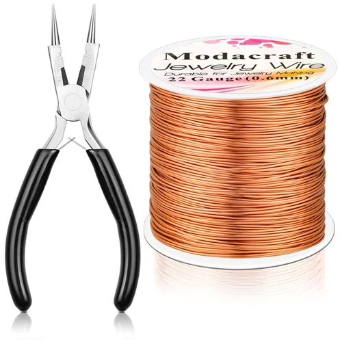 Miniatura 15 de Alambre de plata de calibre 20 para hacer joyas con alicates 4 en 1 Modacraft de 82 pies, alambre para manualidades de 0.8mm, alambre de cobre