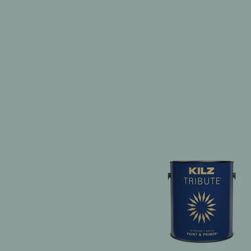 Miniatura 129 de KILZ TRIBUTE Pintura e imprimación, para interiores, semibrillante, Vintage Indigo, 1 galón Índigo Victoria