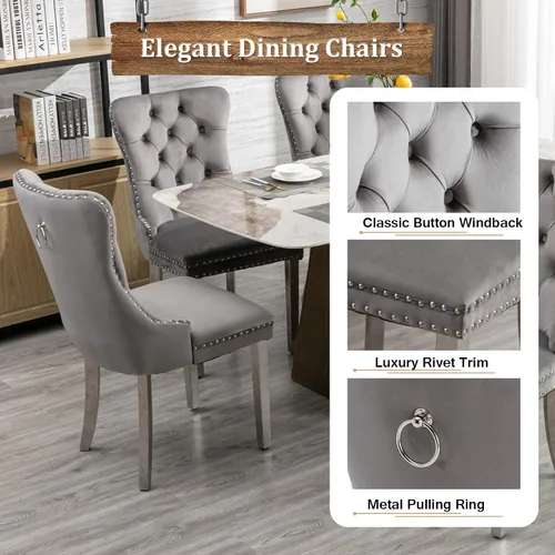 Miniatura 7 de Juego de mesa de comedor de mármol de lujo de 70 pulgadas para 4, juegos de mesa de cocina blanco y dorado para 4, mesa de comedor moderna de mármol