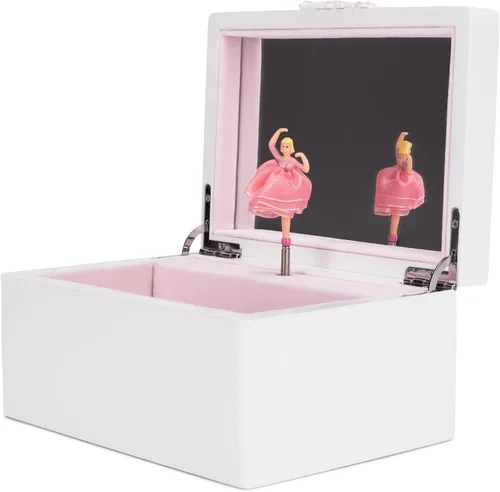 Miniatura 8 de Cottage Garden Bailarina - Joyero musical de madera de 9 pulgadas, reproduce el lago de los cisnes de Tune