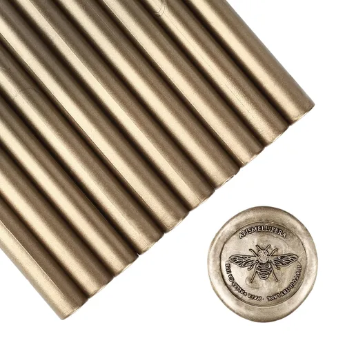 Miniatura 17 de SHOWIN Varillas de cera de sellado para pistola de pegamento para sello de cera, dorado metálico, ideal para invitaciones de boda, sobres