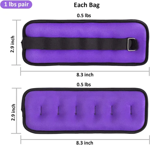 Miniatura 3 de Pesas de tobillo/muñeca, pesas pequeñas para mujeres y niños, equipo de ejercicio con correas ajustables para fitness, gimnasio, baile, caminar