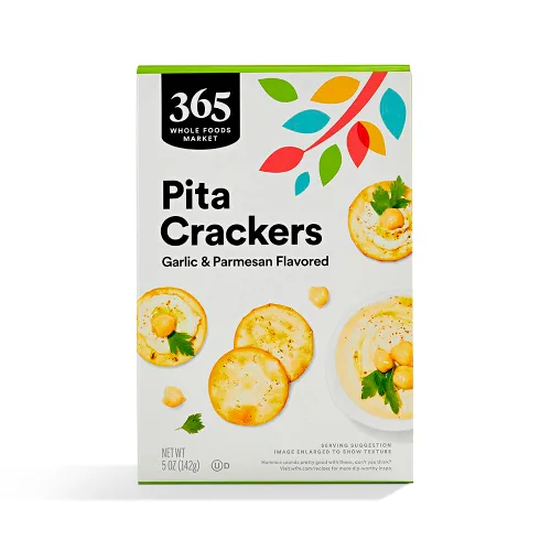 365 by Whole Foods Market, Cracker Pita Parmesano y Ajo, 5 onzas