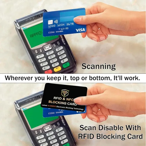 Miniatura 5 de SaiTech IT Paquete de 5 Tarjetas de Bloqueo RFID, Una Tarjeta Protege Toda la Billetera y Cartera, Protector de Tarjetas de Débito y Crédito