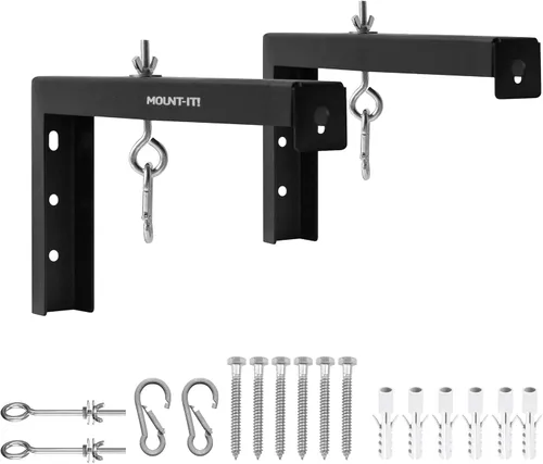 Miniatura 11 de Mount-It! Soportes en L para pantalla de proyector, soporte para colgar en la pared para proyector doméstico y pantallas de películas, ganchos