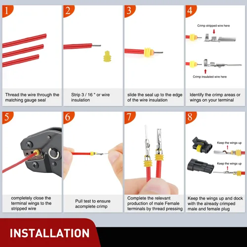 Miniatura 3 de Nilight 622 piezas conectores eléctricos de 1 2 3 4 5 6 pines, enchufe terminal macho hembra, conectores de cable impermeables, juego de conexión