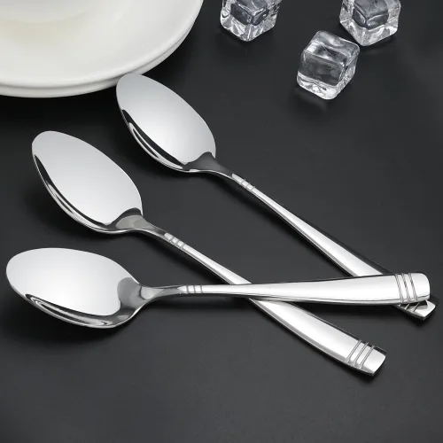 Miniatura 4 de Obstnny Cucharas de cena de acero inoxidable, 8 pulgadas, juego de 12