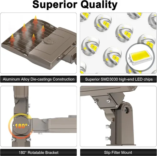 Miniatura 3 de Luces LED de estacionamiento de 480 V 150 W 21000 LM LED Shoebox Pole Lights Fixture 400W HID/HPS Reemplazo 5000K IP65 AC 277-480V UL Listado
