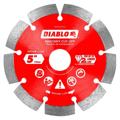 Miniatura 4 de Disco de corte segmentado de diamante Diablo para mampostería, hormigón, ladrillo y bloque - Diámetro de 4", Kerf de 2.2mm, 15250 RPM máx.