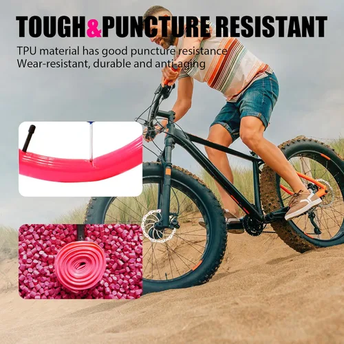Miniatura 4 de RideNow Fat Tire Bike Inner Tubes 1-Pack, 20"/24"/29" x2.8-5.0 TPU Inner Tubes with 45mm Presta Valves, Lightweight & Puncture Resistant Bicycle