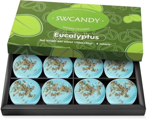 Miniatura 15 de SWCANDY - Vaporizadores de ducha de aromaterapia, regalos de cumpleaños para mujeres, esenciales de viaje, 8 piezas de romero, bombas de baño