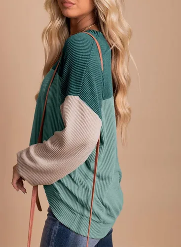 Miniatura 3 de Dokotoo Camisas de manga larga con cuello redondo y bloque de color para mujer, a la moda 2024